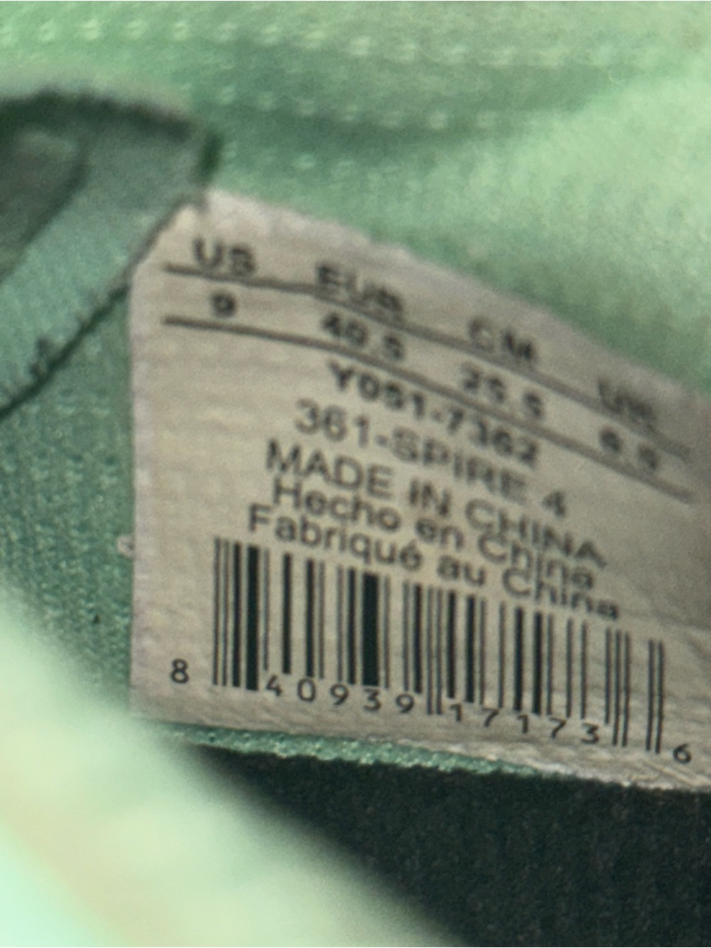 Women's Mint Green Athletic Running Shoes with Teal Accents - Picture 6 of 6